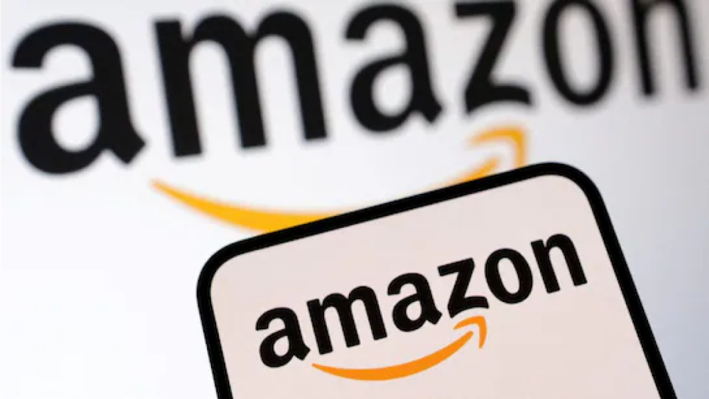 Amazon office building as the company announces global layoffs affecting corporate employees