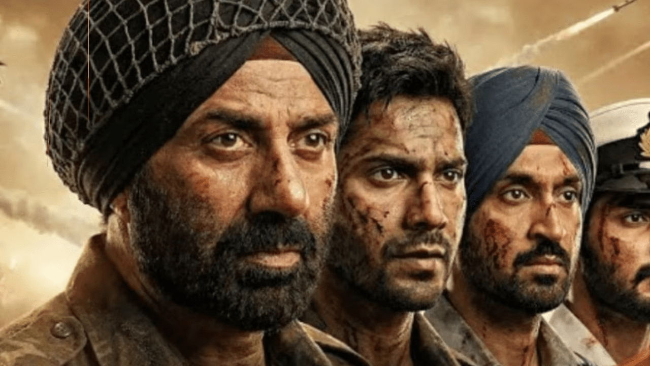 Sunny Deol and Varun Dhawan in a scene from Border 2 war drama