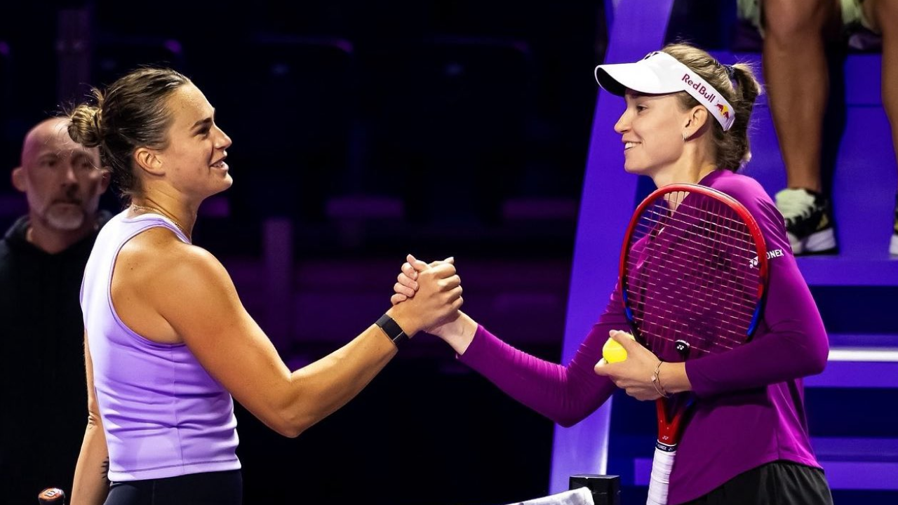 Elena Rybakina and Aryna Sabalenka competing at the Australian Open semi-finals in Melbourne