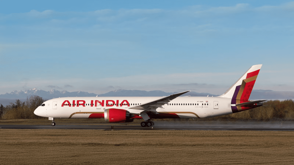 Air India Boeing 787 Dreamliner undergoing inspection on airport tarmac
