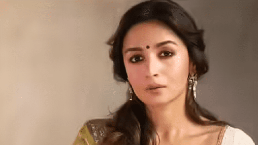 Alia Bhatt on the sets of a new Bollywood project, looking poised and elegant