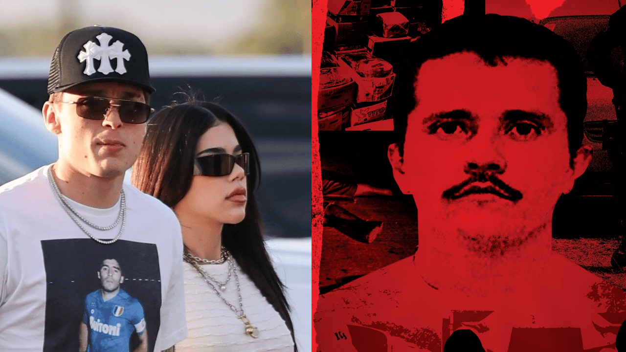 Peso Pluma and Kenia Os at public event amid viral El Mencho investigation rumors