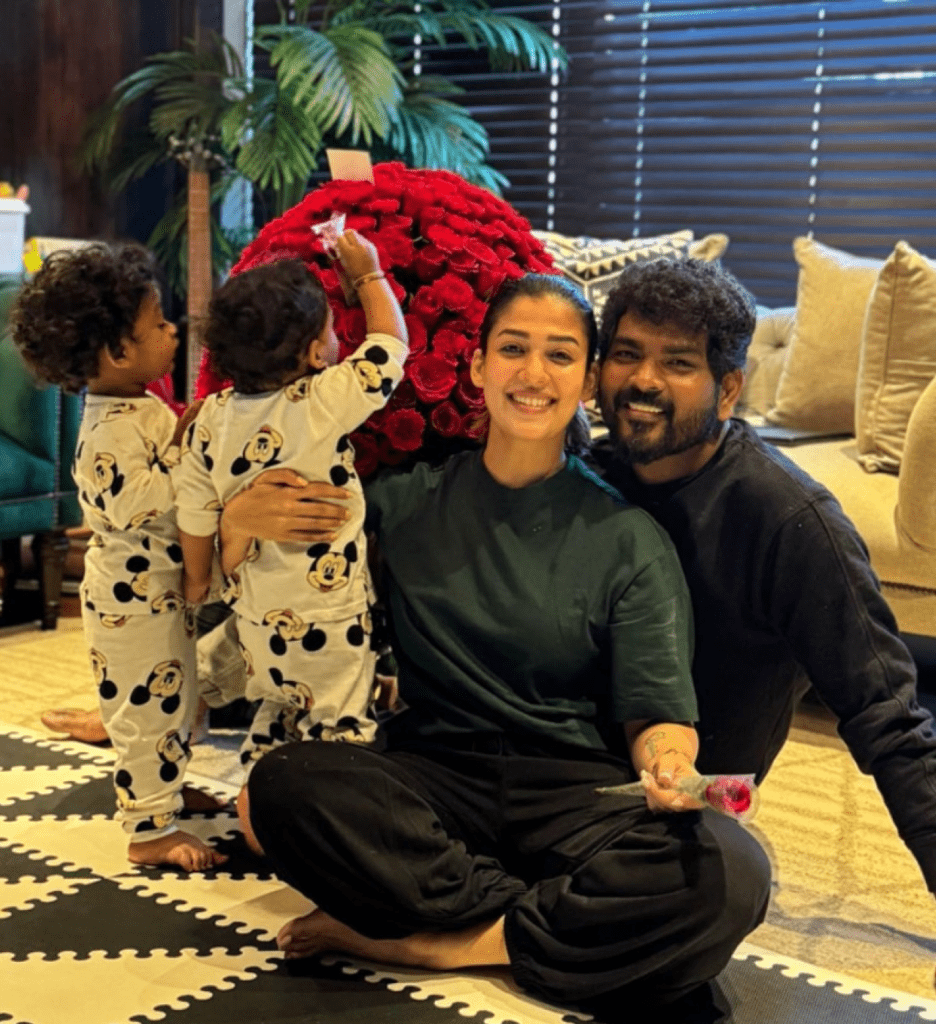 Nayanthara, Vignesh Shivan and their children sharing a warm family moment on Valentine’s Day