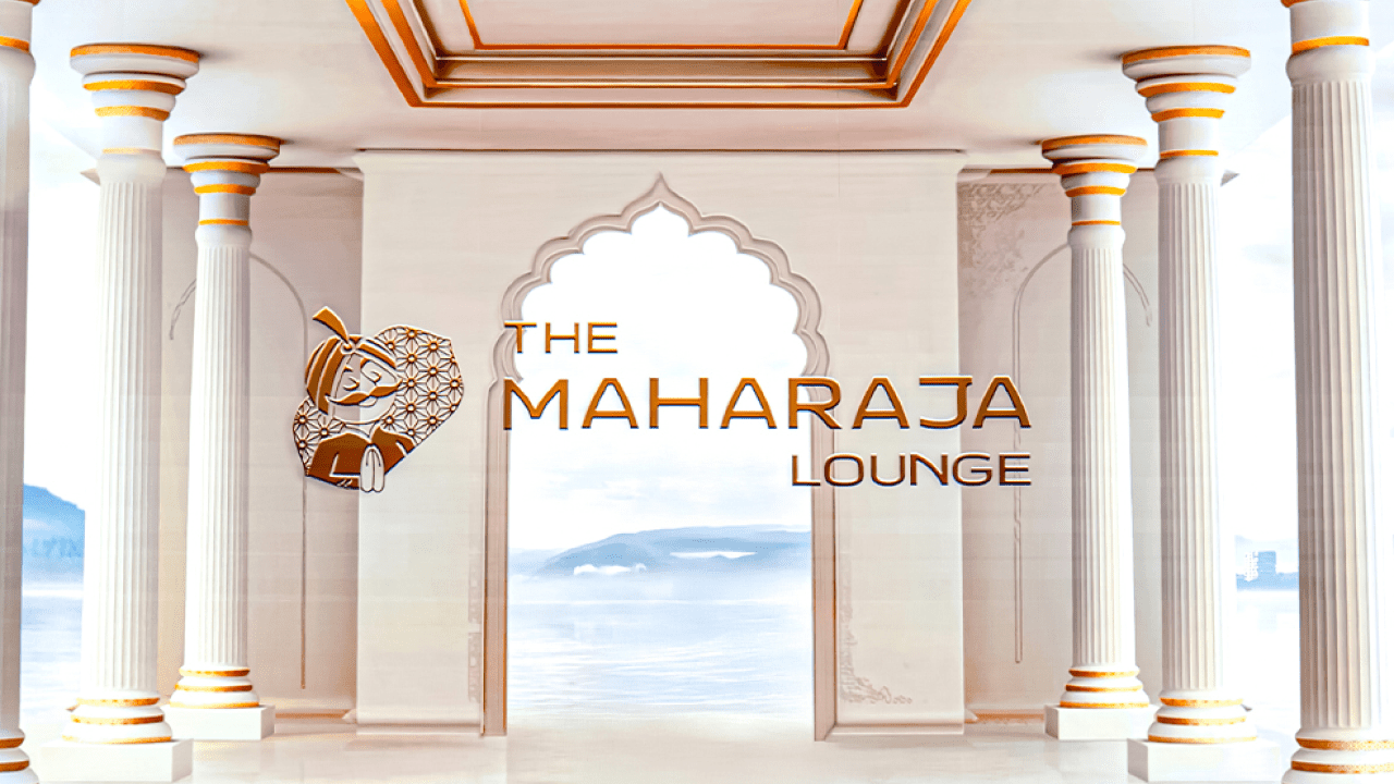 The Maharaja Lounge at Delhi Airport Terminal 3 showcasing premium seating and luxury interiors