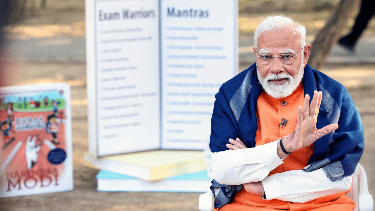 Prime Minister Narendra Modi interacting with students during Pariksha Pe Charcha 2026