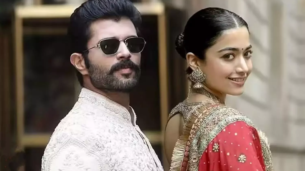 Rashmika Mandanna and Vijay Deverakonda smiling amid wedding rumours