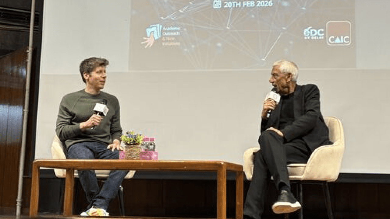 Sam Altman speaking at IIT Delhi about AI automating the economy and future of work