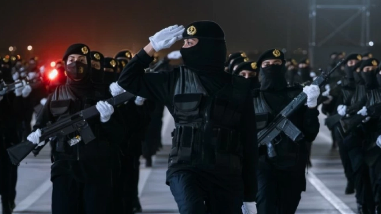 Saudi Arabia female security recruits graduating at Interior Ministry ceremony