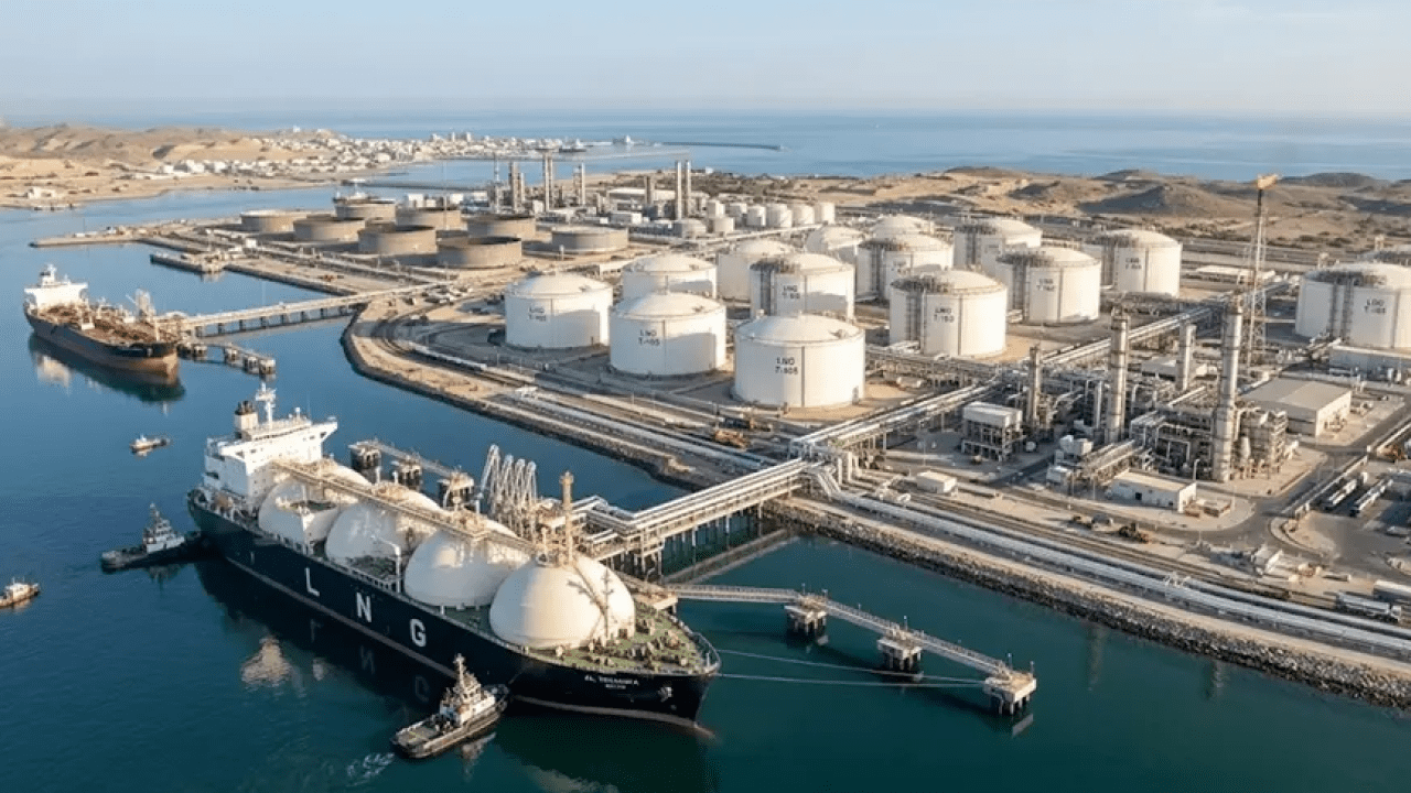 Qatar LNG terminal at Ras Laffan Industrial City with LNG carriers amid energy supply disruption