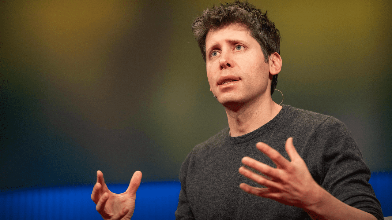 Sam Altman speaking about AI and the future of software developers amid automation debate