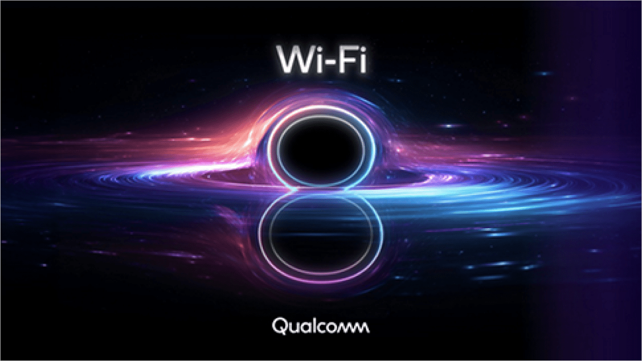 Qualcomm Wi-Fi 8 technology demonstrated at MWC 2026 with mobile devices, routers, and networking equipment.