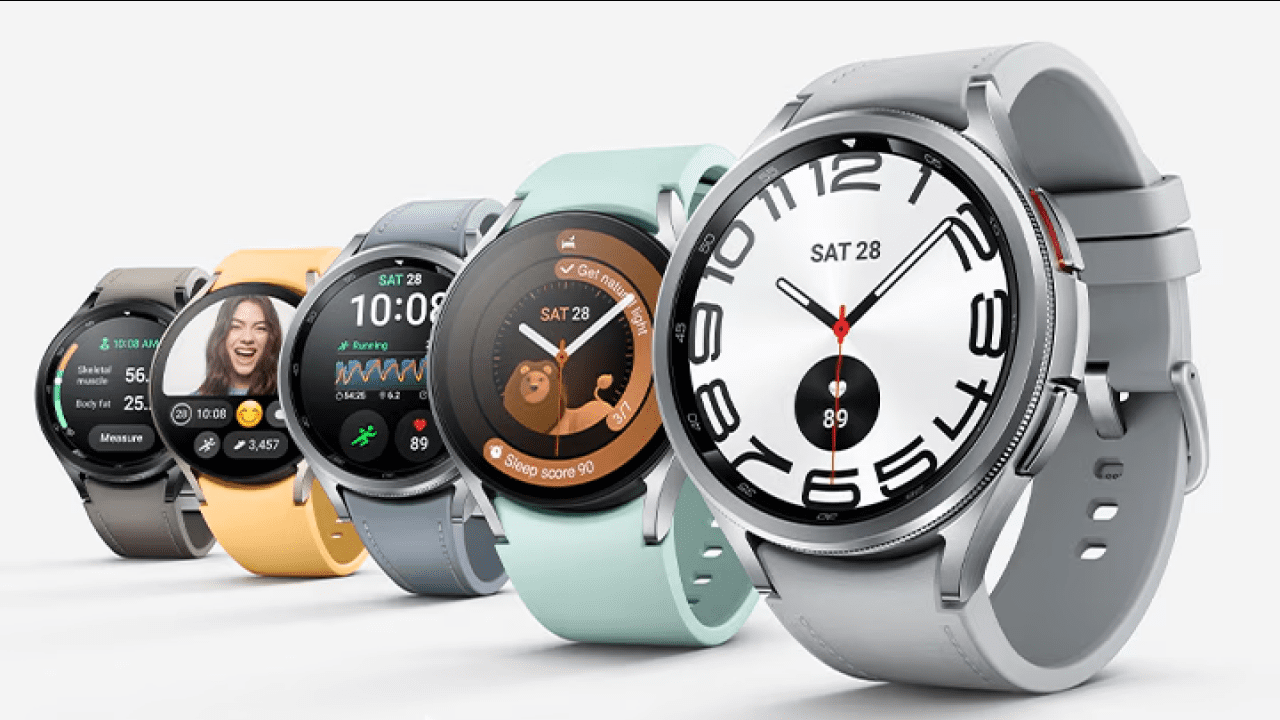 Samsung Galaxy Watch showing battery drain issue with low battery warning on screen