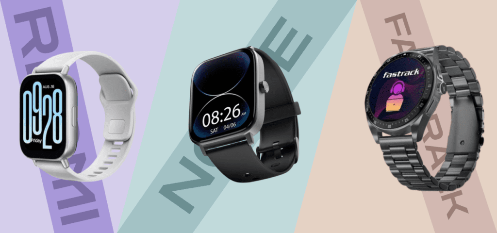 Budget AMOLED smartwatches under ₹3,000 in India featuring boAt, Redmi, Noise and Fastrack models comparison