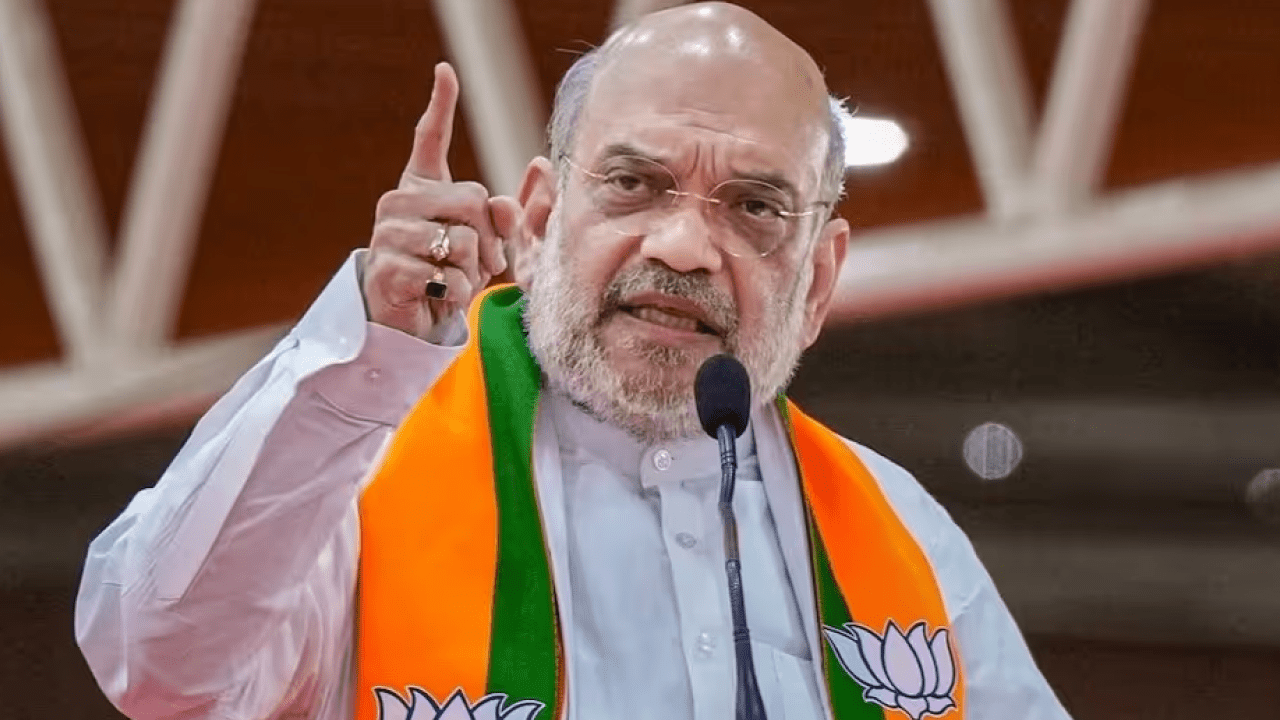 Amit Shah addressing rally in West Bengal elections warning against violence