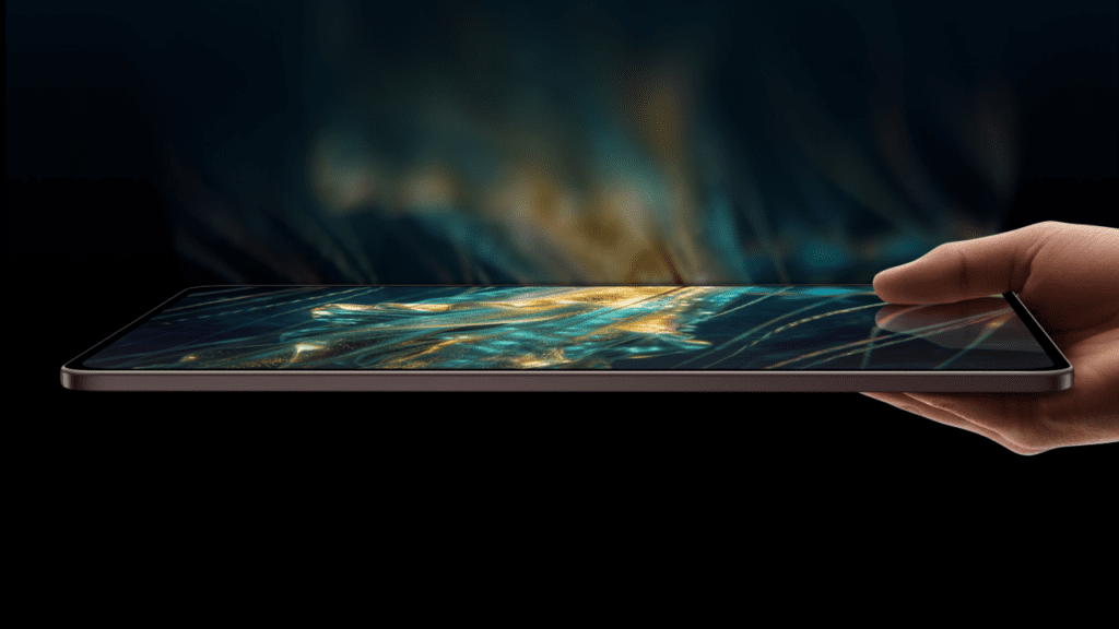OnePlus Pad 4 featuring a 13.2-inch 3.4K display with 144Hz refresh rate, optimized for smooth media viewing, gaming, and productivity.
