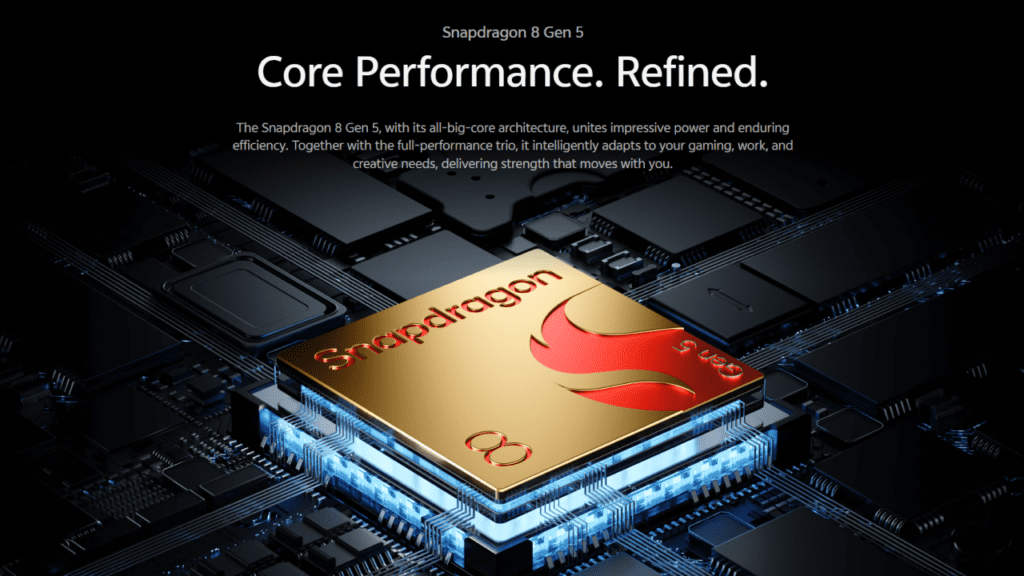 The Vivo X300 FE is equipped with Qualcomm’s Snapdragon 8 Gen 5 processor, providing high-end performance and efficiency, positioning it as a compact yet powerful flagship alternative rather than a typical lite device.