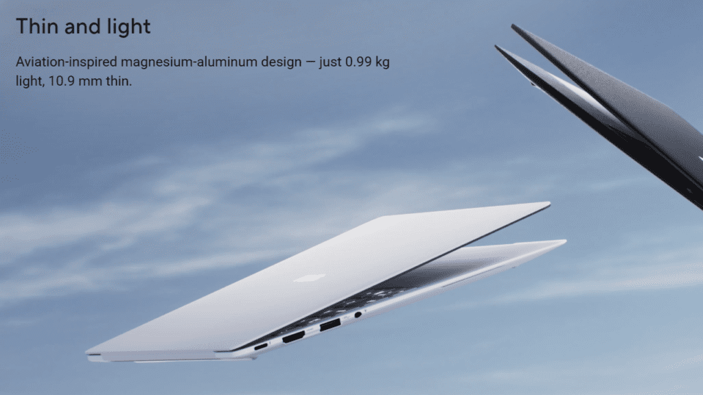 ASUS ExpertBook Ultra ultralight business laptop designed for executives and frequent travelers, featuring a slim 10.9 mm profile, 0.99 kg weight, and a durable magnesium-aluminium alloy body with a 9H nano-ceramic scratch-resistant coating.