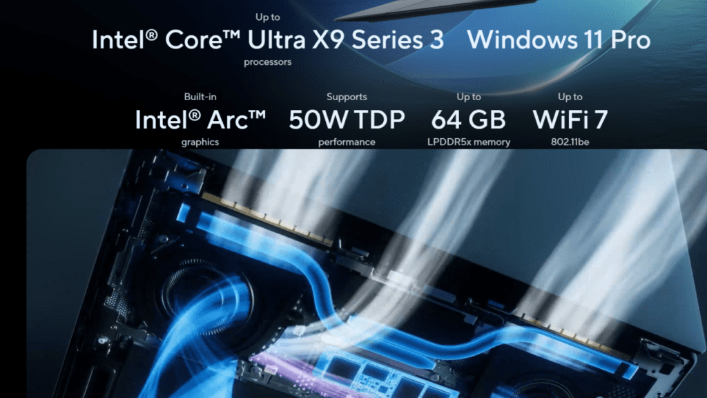 High-performance business laptop powered by up to Intel Core Ultra Series 3 processors with integrated Intel Arc graphics, featuring up to 64GB LPDDR5X memory and up to 2TB PCIe Gen 5 SSD storage for fast performance and enterprise-level multitasking.