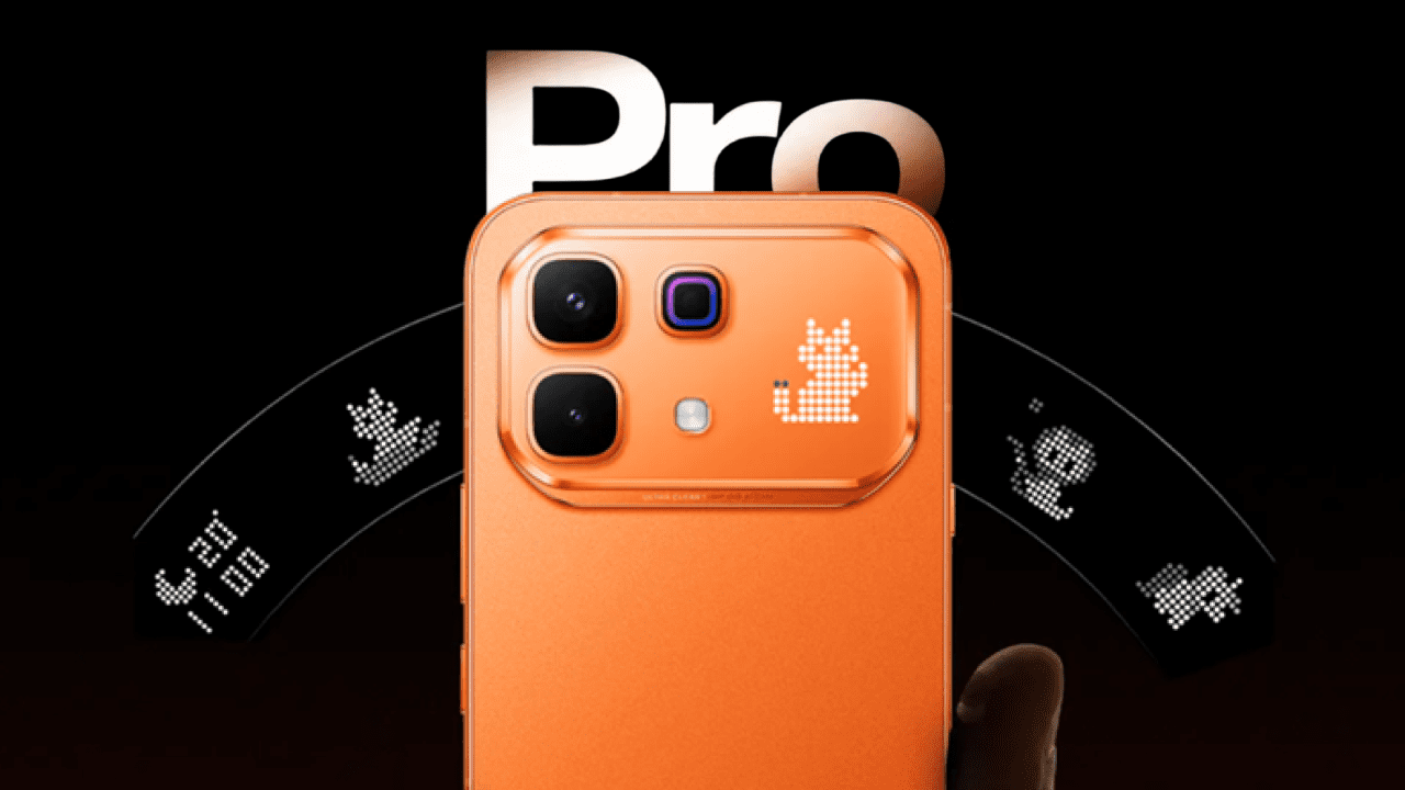 Infinix Note 60 Pro 5G smartphone showing Active Matrix LED back design and AMOLED display