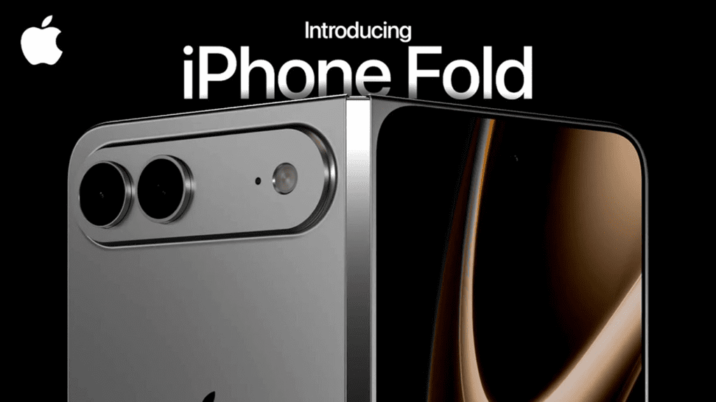 Apple iPhone Fold concept showing book-style foldable display with inner and outer screens