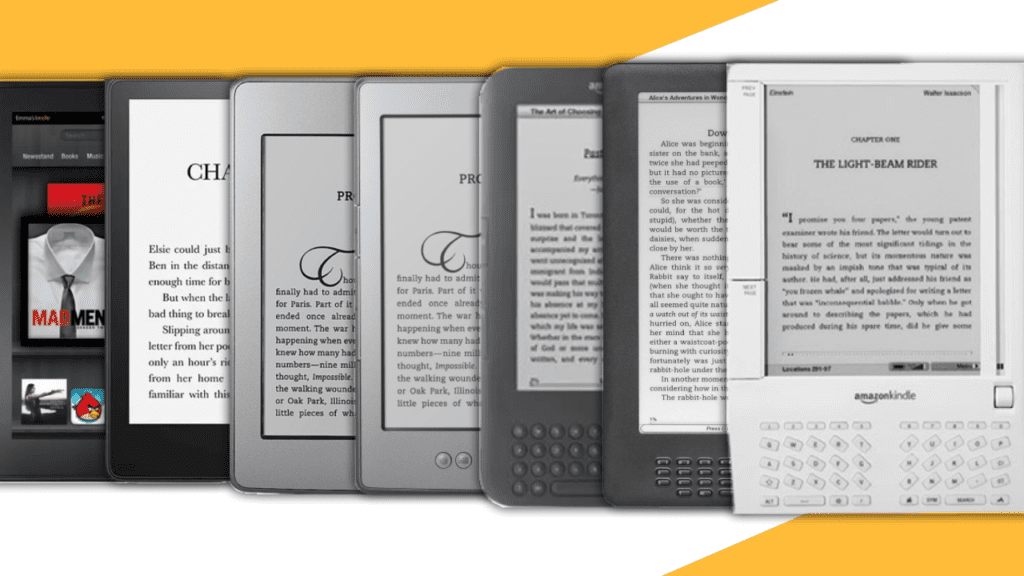Old Kindle e-readers showing library screen as Amazon ends Kindle Store support