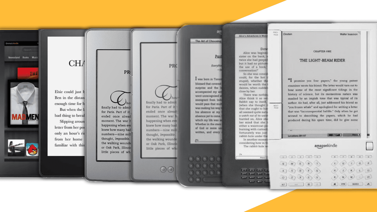 Old Kindle e-readers showing library screen as Amazon ends Kindle Store support