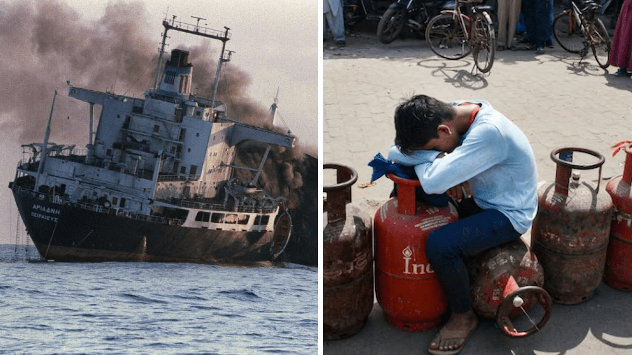 LPG cylinders stacked amid supply disruption due to West Asia conflict affecting India