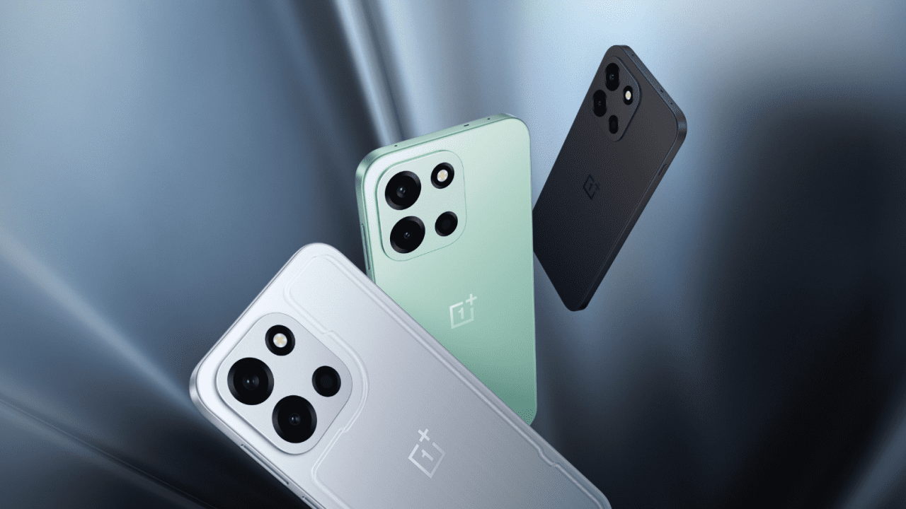 OnePlus Nord 6 smartphone showing display and rear camera design in multiple color variants