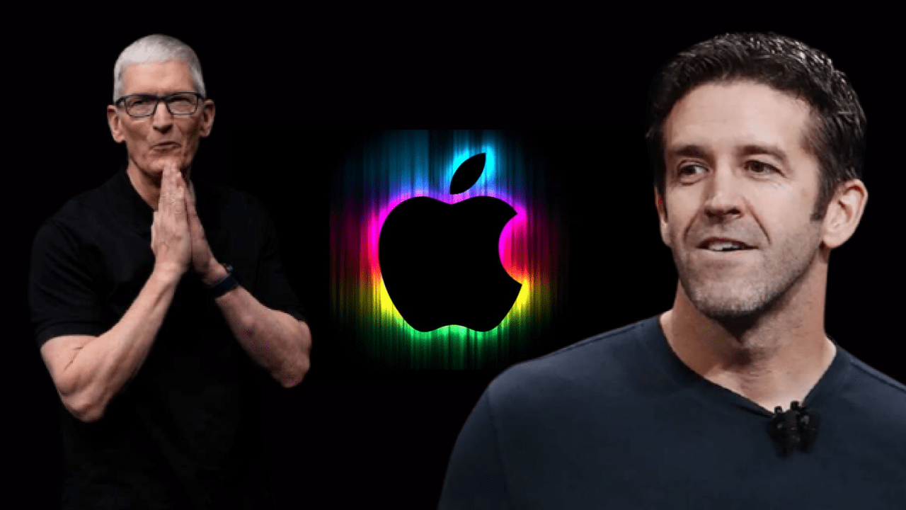 Tim Cook and John Ternus during Apple leadership transition announcement