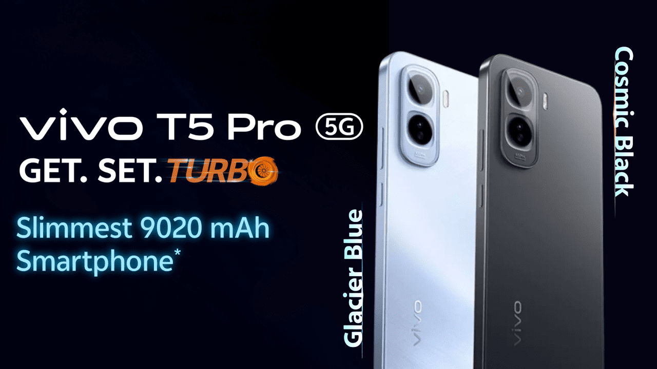 Vivo T5 Pro 5G smartphone showing large battery performance and AMOLED display in India launch