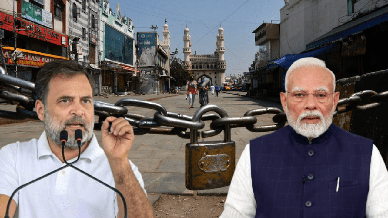 Prime Minister Narendra Modi addressing the public in Hyderabad amid global energy crisis.