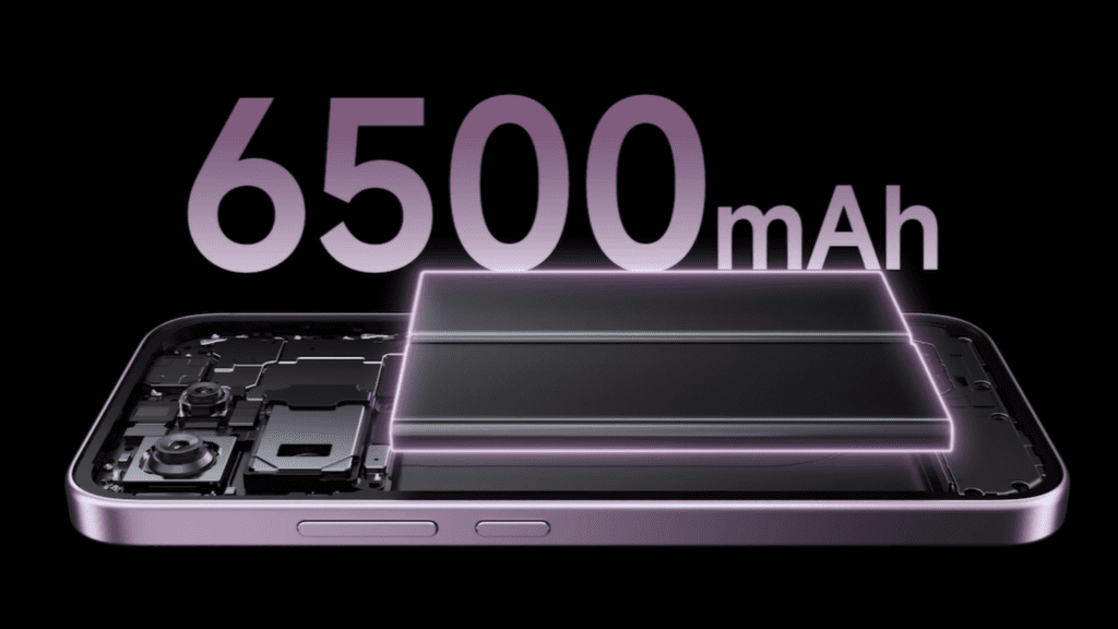 Xiaomi 17T smartphone with a 6,500mAh silicon-carbon battery, 67W wired fast charging, and a lightweight 200-gram design for extended usage and portability.