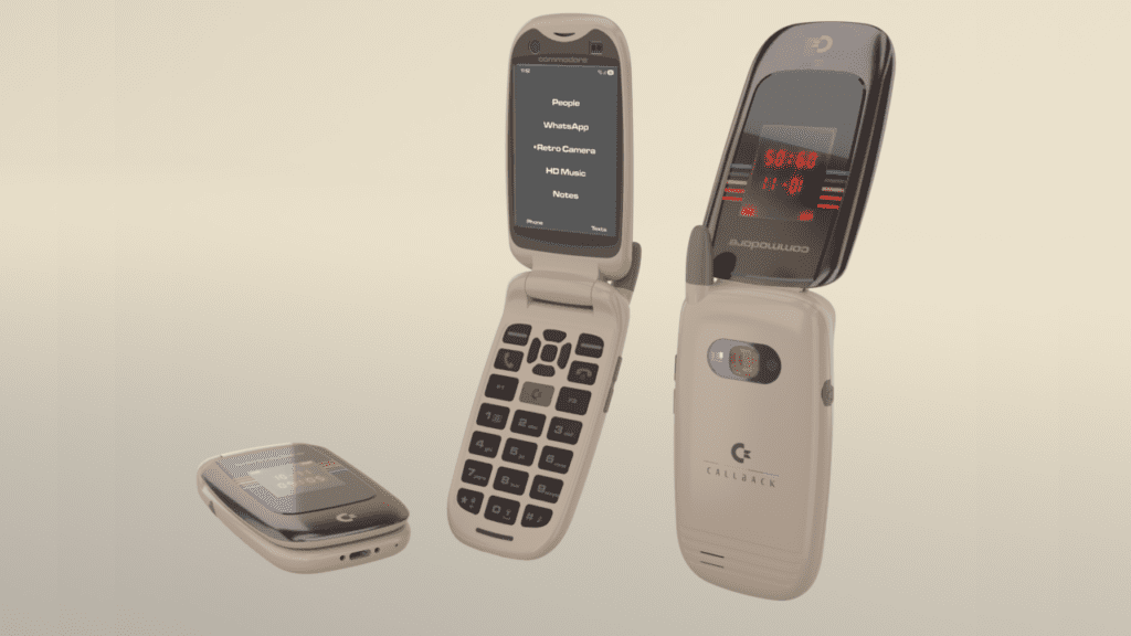 The Commodore phone Callback 8020 in the “BASIC Beige” colorway