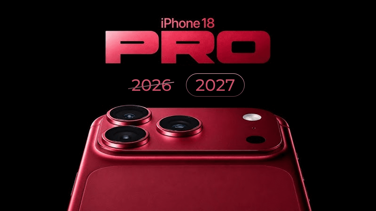 Apple iPhone concept image representing the reported delay of the standard iPhone 18 launch until 2027 and Apple's new release strategy.