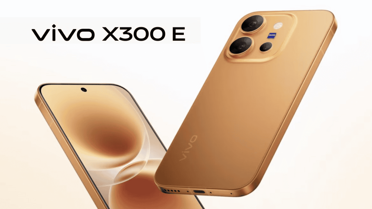 Vivo X300e smartphone in Moonlight White featuring ZEISS triple rear cameras, Snapdragon 8 Gen 5, and 7,200mAh battery.